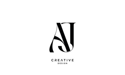 AJ, JA, A, J, Abstract Letters Logo Monogram