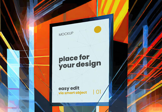 Constructivism Bauhaus Style Poster Frame Mockup 02 Generative Ai