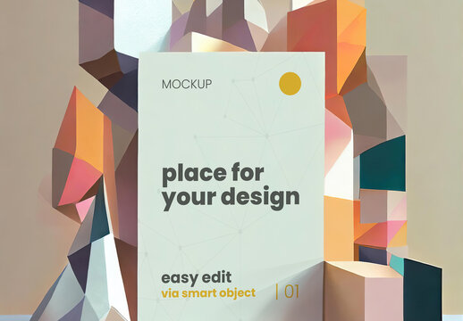 Cubism Style Poster Frame Mockup Generative Ai