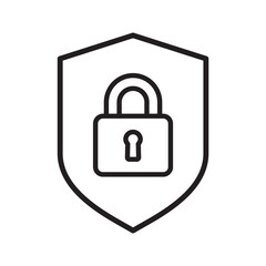 shield padlock icon design vector template
