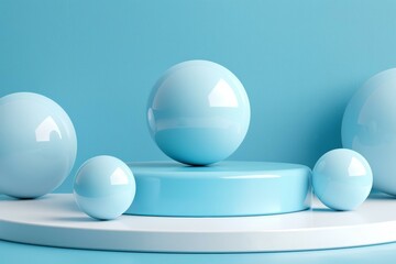 Balanced Geometric Shapes in a 3D Abstract Artwork