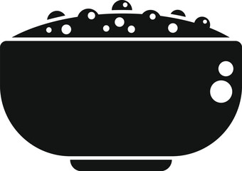 Graphic icon depicting a silhouetted bowl of rice, perfect for foodrelated designs