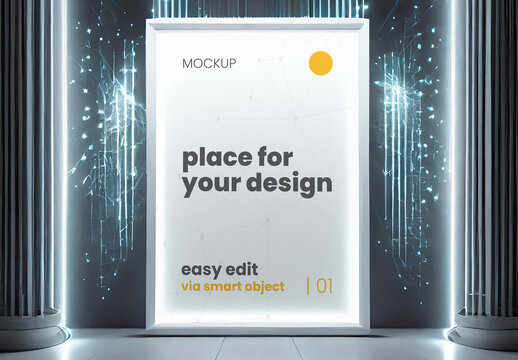 Data Museum Poster Frame Mockup Generatieve Ai