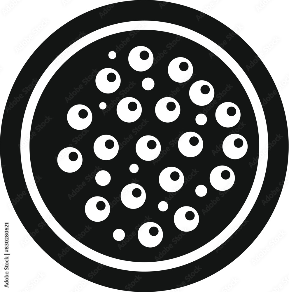 Aufkleber monochrome vector illustration of a symmetrical dot pattern within a circle