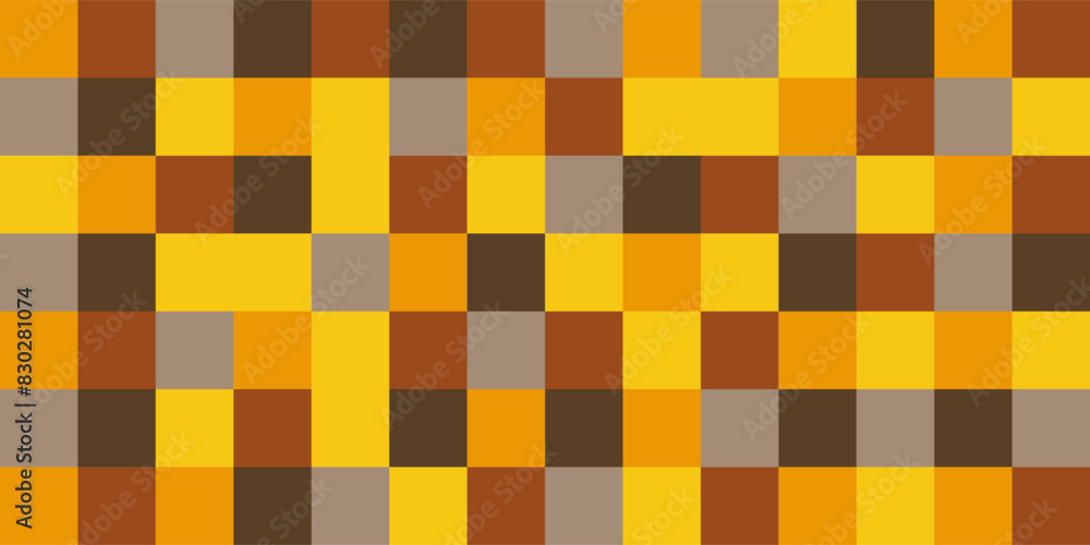Poster simple abstract background with squares vector. yellow color scheme wallpaper vector. chess backgrou