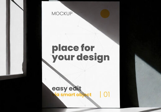 Dramatic Light Artistic Poster Frame Mockup 03 Generative Ai