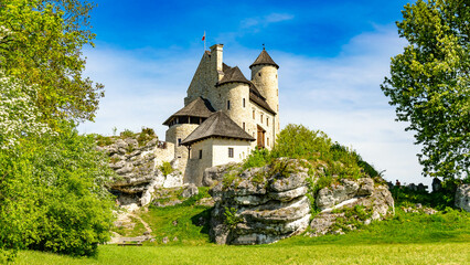rebuilt old castle in Bobolice