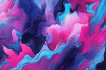 Vibrant abstract background of blue and pink liquid swirls