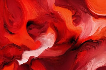 Mesmerizing fantasy background in a vibrant red abstract painting