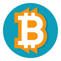 Blue and orange circle with white letter b is a recognizable symbol