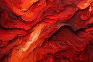Digital artwork with a vibrant red and fantastic abstract background