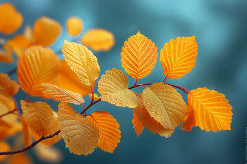 Obraz premium Quivering aspen leaves against the backdrop of a dramatic stormy sky, highlighting the resilience and beauty of nature.