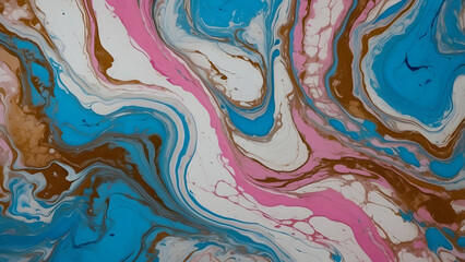 This image showcases a captivating marbled effect in turquoise and pink blending smoothly into each other