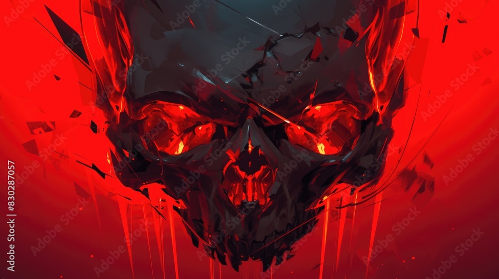 Poster beware of the ominous skull symbol acting as both a cautionary sign and a representation of malevole