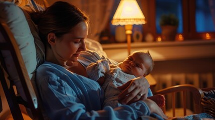 Sunlit room with wooden floors highlights cheerful mom teaching her baby to walk, celebrating first steps. Mom and baby