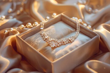 a image of a necklace and bracelet in a box on a satin surface