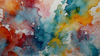 Explosion of watercolor in vibrant hues
