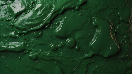 Glossy textured green paint surface