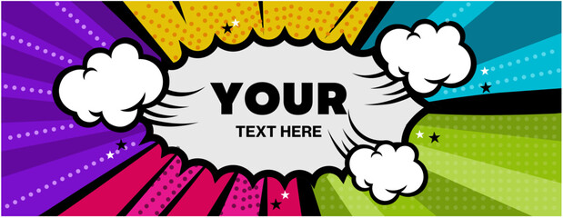 Pop Art background with place for text. Comic book frame. Cartoon retro vector illustration drawing for advertising.