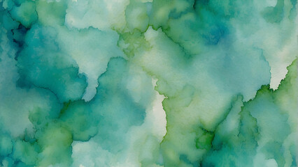 Watercolor blend of green and blue hues