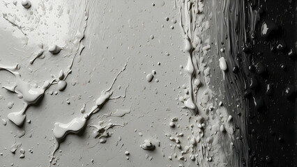 Drops and streaks on monochrome surface