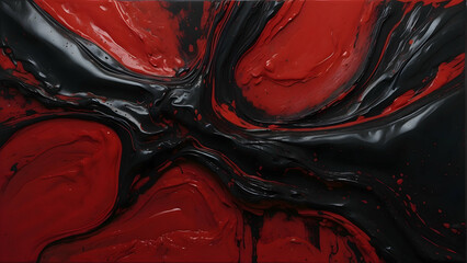 Abstract red and black fluid art