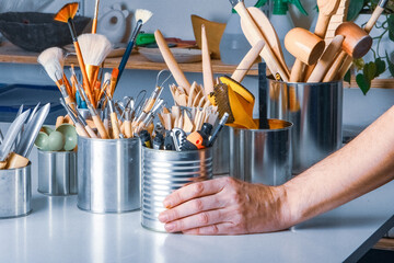 set of tools for painting