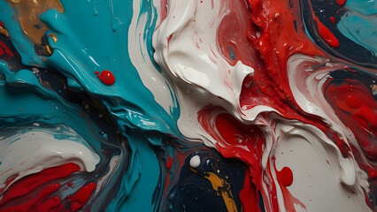 Vivid abstract paint swirls in multicolor