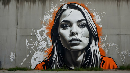 Stunning street art of a woman's face