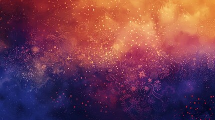 Naklejka premium Intricate lace-like patterns in amber to sapphire backdrop