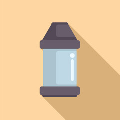 Minimalistic vector illustration of a trash can icon with a shadow effect on a soft beige background