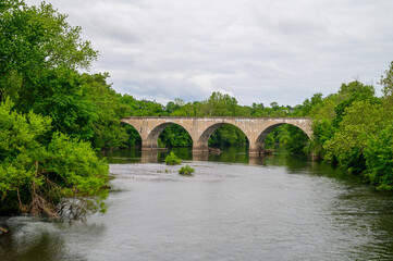 Philadelphia Reading Bridge crossing the Schuylkill River in Phoenixville PA