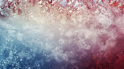 Fototapeta premium Elegant abstract backdrop: rich maroon soft sky blue intricate patterns shimmering particles festive atmosphere backdrop