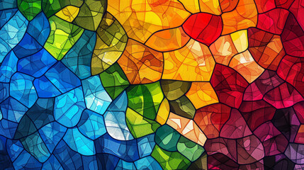 Stained Glass of colorful abstract background vector illustration, Stain glass texture wallpaper