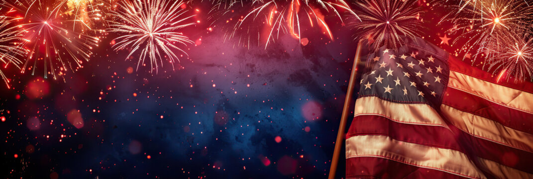 Fireworks celebrating 4th of july. Fourth of July celebration. USA Independence 