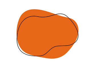 Abstract Shape element for graphic designs with papaya orange color, organic shape clipart with transparent background