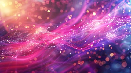 Vibrant abstract: magenta cyan glowing particles & streaks backdrop