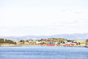 Fototapeta premium The coastal route passes the community of Beian in Ørlandet, Trøndelag