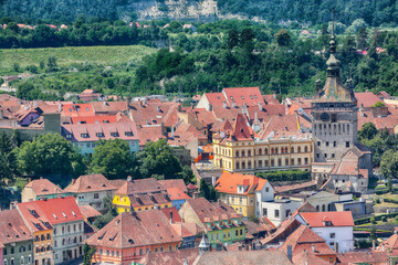 Obraz premium Amazing summer cityscape of medieval city Sighisoara.