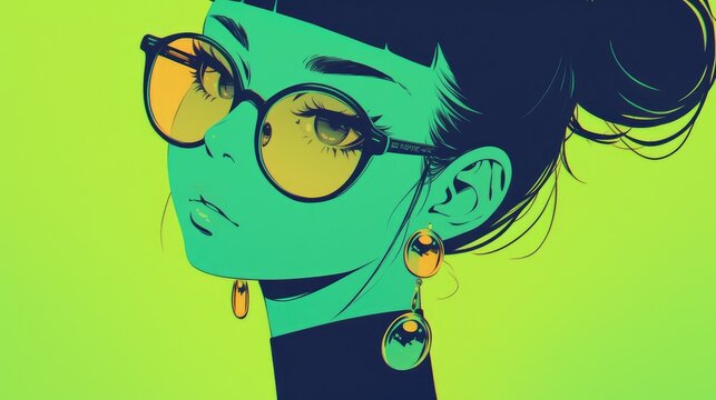 Imagine a hip cartoon character flaunting stylish black sunglasses inspired by the fascinating spirilla bacteria