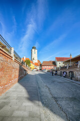 Amazing View of Lesser Square and Council Tower in the center of Sibiu city.