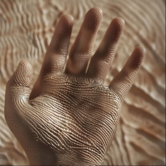 Detailed Close-Up of Human Fingers Highlighting Fingerprint Patterns and Skin Texture