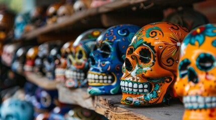 Fototapeta premium Skull Motifs in Day of the Dead Decorations