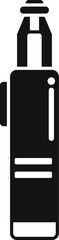 Simple graphic representation of an electronic vape pen in a monochrome silhouette