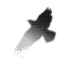 Black flying bird of dots. Vector illustration . Freedom concept. For print,t-shirts, tattoo. A symbol of peace . Liberty symbol