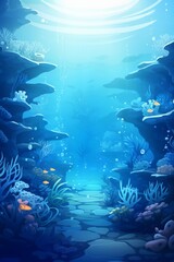 underwater world corals fish Generative AI