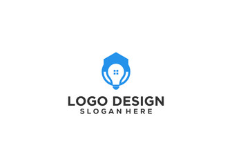 Smart Home logo,Smart house logo,lamp house logo design template