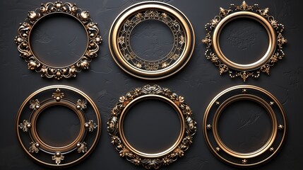 This collection of linear circles, round borders, frames, and decorative design templates is of a 1920's style. Use it to design packaging, advertisements, or banners.