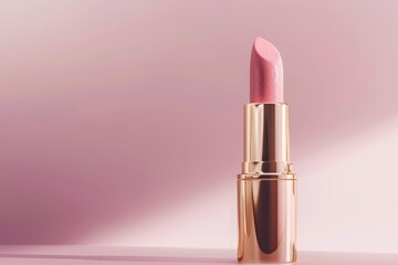 soft pink lipstick tube on clean white background realistic product photo generated by ai