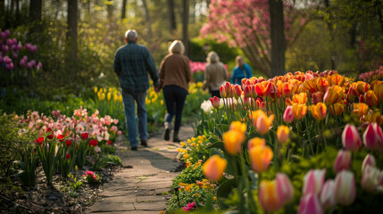 Peaceful Walk in a Beautiful Flower Garden